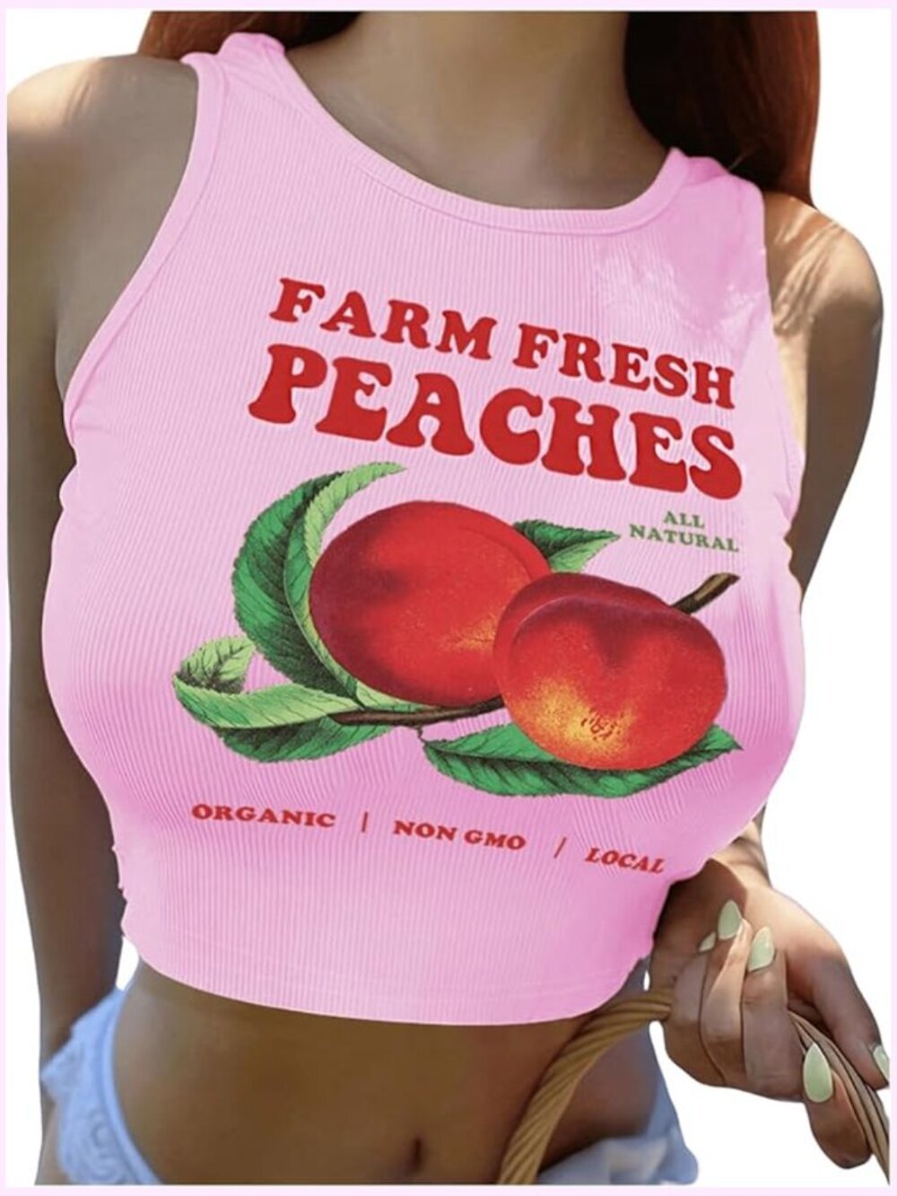 Letter Printed Crop Tank Top Ribbed Slim Fit Cami